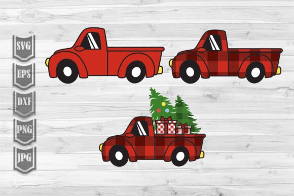 3 Farm Truck Christmas Illustrations Review