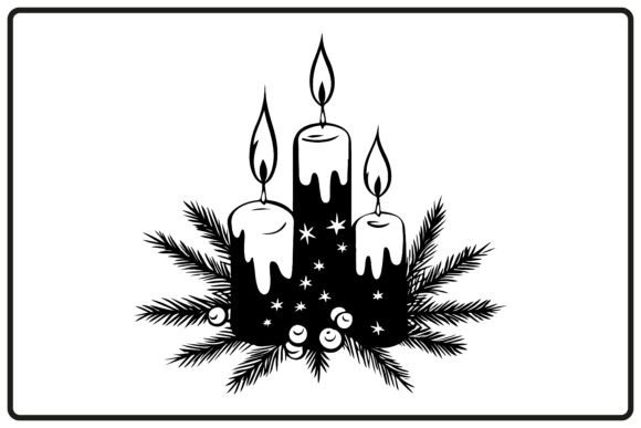 Christmas Candle Vector Silhouette for Illustrations