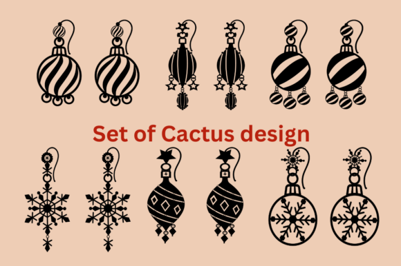 Christmas Earring Illustrations for Branding