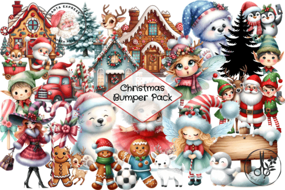 Christmas Holiday Bundle: Festive Illustrations