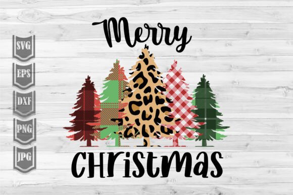 Christmas Trees - Leopard Buffalo Plaid Illustrations