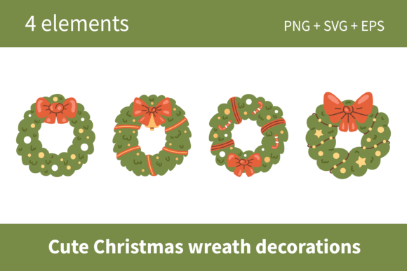 Cute Festive Christmas Wreaths Set: Illustrations Review