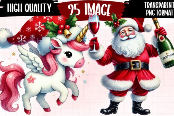 Funny Christmas Clipart: Illustrations for Branding
