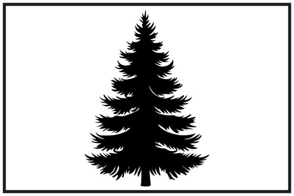Hand Drawn Christmas Tree Silhouette: Illustrations