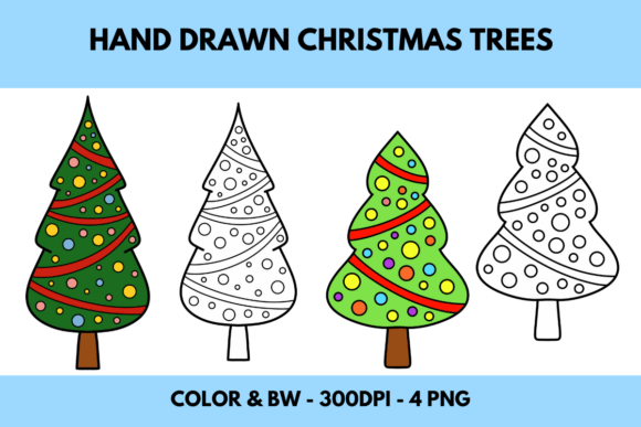 Hand Drawn Christmas Trees: Illustrations for Blogs