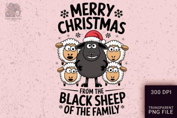 Merry Christmas Black Sheep Illustrations Review