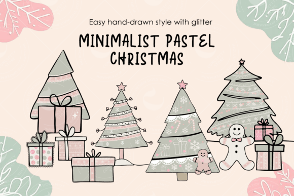 Minimalist Pastel Christmas Illustrations Review