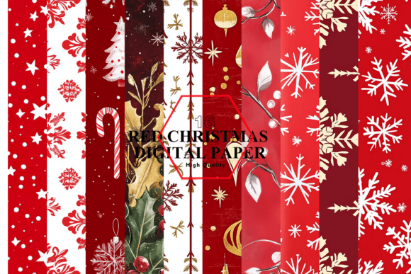 Red Christmas Paper Clipart for Illustrations