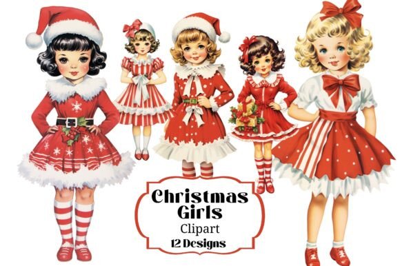 Review: 12 Christmas Little Girl Clipart Illustrations