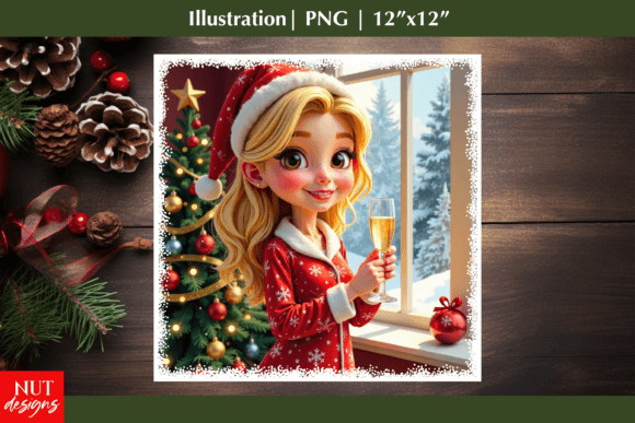 Review: Christmas Blonde Woman with Glass Design