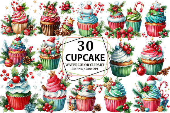 Review: Christmas Cupcake Clipart Sublimation Illustrations