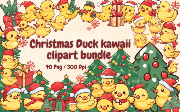 Review: Christmas Ducks Kawaii Clipart Cute PNG Illustrations