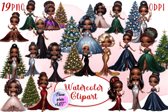 Review: Christmas Girl Clipart, Christmas PNG Illustrations