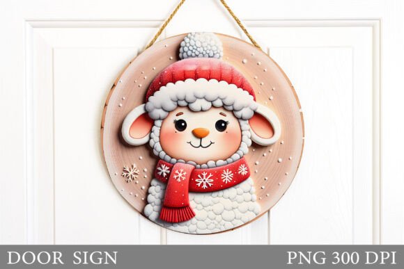 Review: Christmas Lamb Door Sign Design & Illustrations