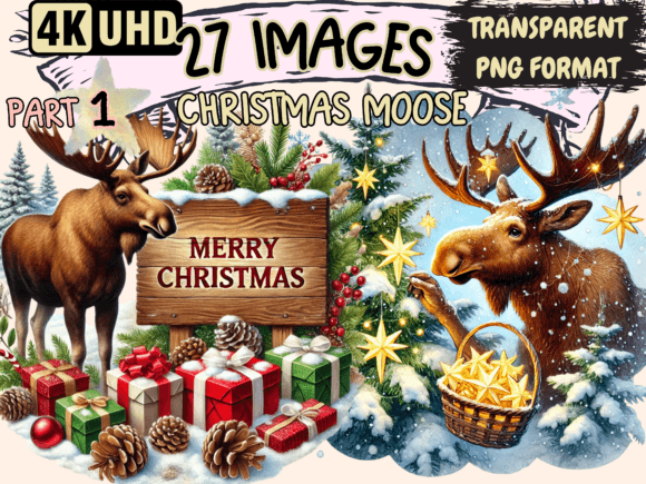 Review: Christmas Moose P1 Clipart Illustrations