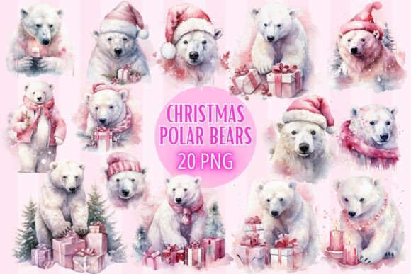 Review: Christmas Polar Bear Pink Watercolor PNG