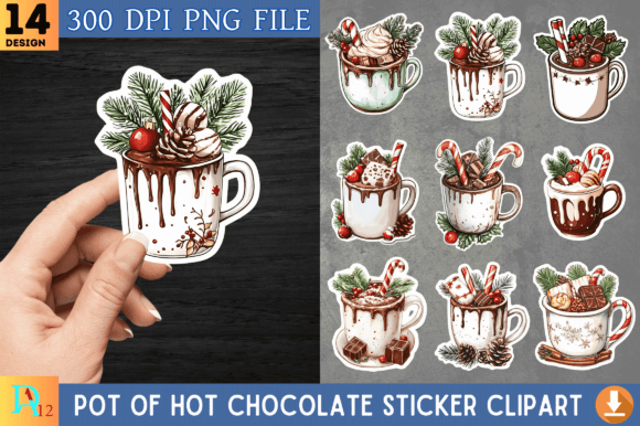 Reviewing Christmas Hot Chocolate Sticker Illustrations