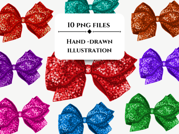 Sequin Christmas Bow Png: Festive Illustrations for Crafters