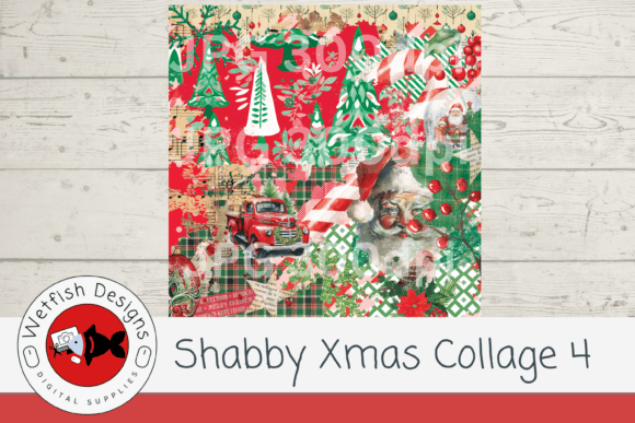 Shabby Christmas Collage 4: Illustrations for Crafters