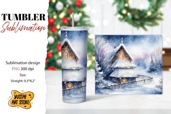 Winter Tumbler Wrap: Christmas Illustrations